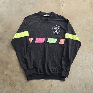 Vintage 90s Oakland Raiders Colorblock  NFL Football Shirt Chalkline Large Rare
